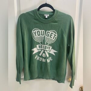Minnie Rose “You Get No Love From Me” Tennis Sweater